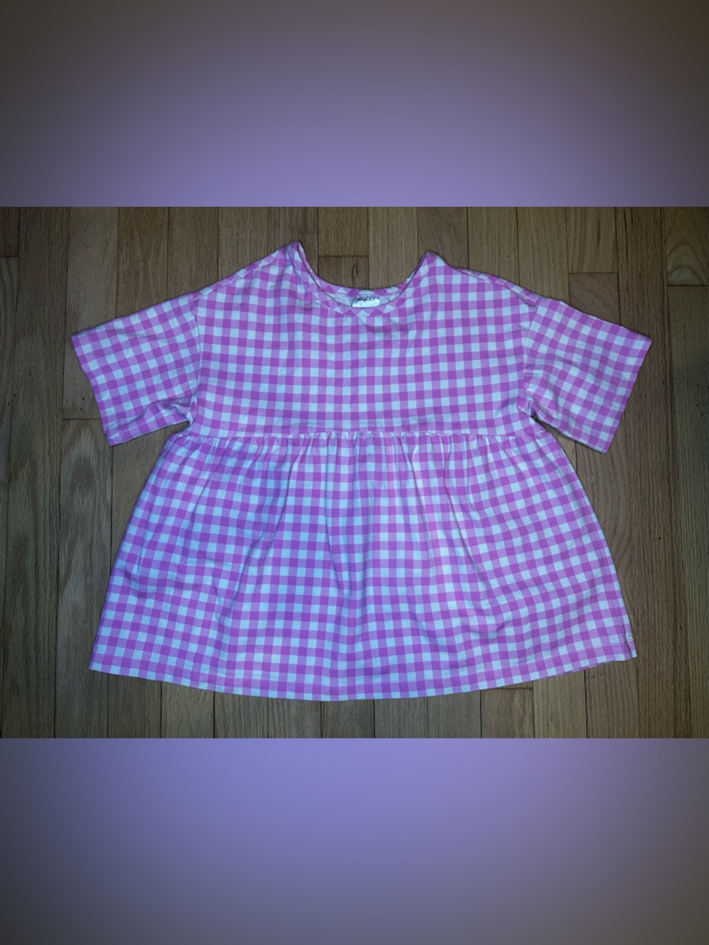 Hanna Andersson Size:6-7 Pink and Cream Gingham Kids Top